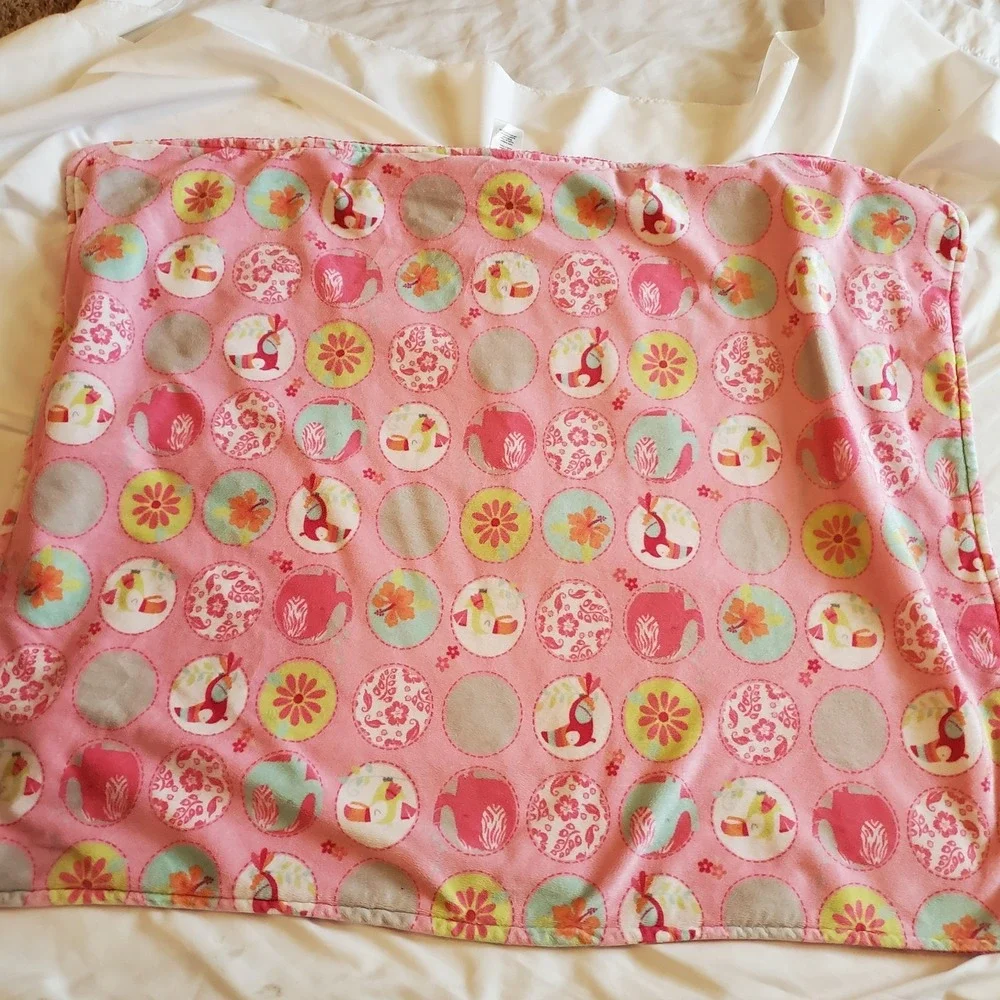 Garanimals Pink Baby Plush Blanket Sherpa‎ Toucan Circles Elephant Teal Orange